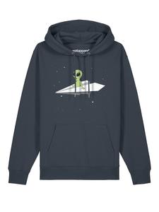 Толстовка Watapparel  Alien on a paper plane, антрацит