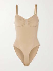 Бесшовный скульптурный комбинезон-слип - глина Skims, бежевый