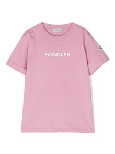 Moncler Enfant футболка с логотипом, розовый