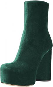 FSJ Прекрасные женские ботильоны на плоской подошве, закрытые, с округлым носком, на массивном высоком каблуке, без застежки, размеры 37-48