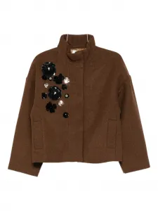 Куртка с цветочной аппликацией Psophia, коричневый