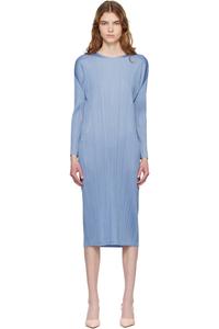 Pleats Please Issey Miyake Платье миди «Синие цвета месяца» декабрь