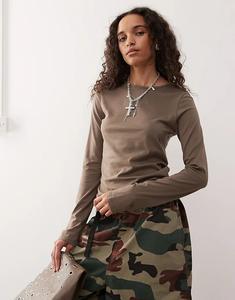 Супермягкий топ с длинными рукавами в будний день из кротового материала