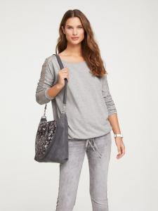 Кружевная рубашка серого меланжа Heine