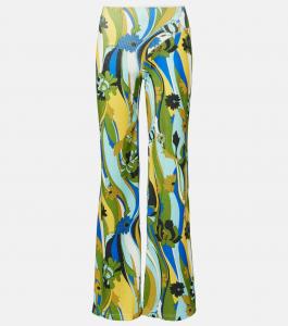 Кислотные цветочные брюки-клёш из джерси Christopher Esber, Acidic Floral Print