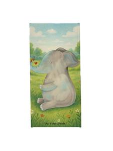 Mr. & Mrs. Panda Банное полотенце белого цвета с изображением слона и пчелы, без надписи