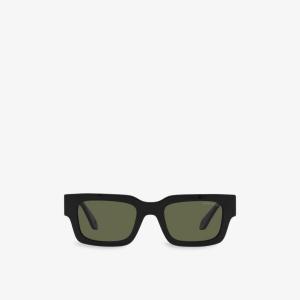 Солнцезащитные очки AR8184U в прямоугольной оправе из ацетата ацетата Giorgio Armani, черный