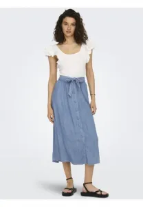 Юбка-Трапеция средней длины с высокой талией Only, Light Blue Denim