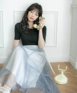 Вязаное платье с прозрачной юбкой Jill By Jill Stuart, цвет Black