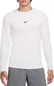 Мужская тонкая футболка для фитнеса с длинными рукавами Nike Pro Dri-FIT, белый