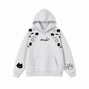 Толстовка Unisex Hooded Moderate Heavyweight HUANQIU, белый heather серый