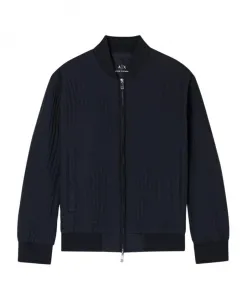 Черная куртка-бомбер с геометрическим узором Armani Exchange, черный