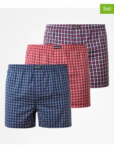 SNOCKS Комплект из 3 штук: боксерские трусы сине-красного цвета