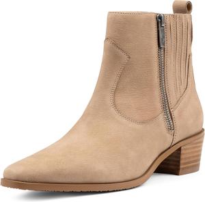 Женские ботильоны Donald Pliner BANKS с каблуком - каблук-блок 1,5 дюйма, ботинки на молнии, повседневная модная женская обувь Donald J Pliner, Sand - Antique Nubuc