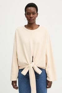 Хлопковая толстовка c ewani BOSS Orange, бежевый