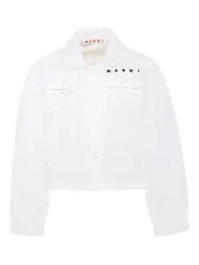 Куртка с воротником Питер Пэн Marni Kids, белый