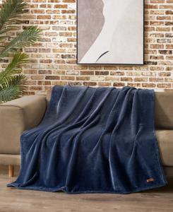 Мягкий плед из плотной плюшевой ткани, 50 x 70 дюймов Lucky Brand, индиго
