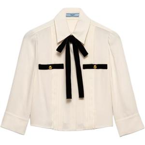 Блуза плиссе Sablé PRADA, экрю