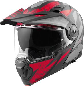 Шлем Bogotto fg-102 safari fiberglass enduro, Black Matt/Grey/Red