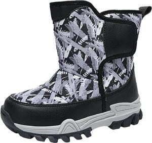 Мальчики Девочки Зимние Снежные Ботинки Милые Тай-Дай Водонепроницаемые Ботильоны для Детей С Толстой Подошвой Для Туризма На Природе Утепленные Теплые Ботинки Generic, Grey