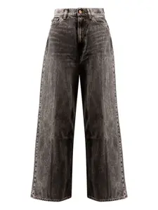 Широкие джинсы из вареного денима 3x1, серый