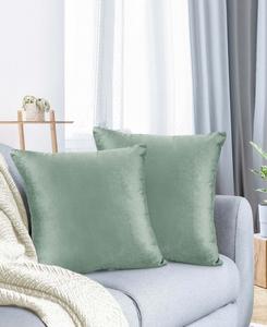 Элегантные бархатные декоративные подушки со съемными чехлами, комплект из 2 штук, 40 см x 40 см Nestl, Sage Green