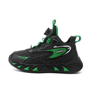 Детские кроссовки с низким верхом, устойчивые к истиранию BOBDOG, черный/зеленый