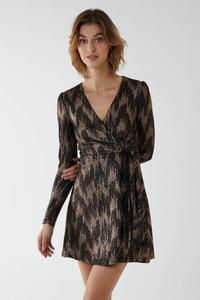 Свободное платье с пышными рукавами и зигзагообразным зигзагом из фольги Blue Vanilla, бронза