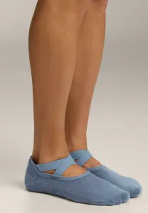 2 пары мягких носков из хлопковой смеси для йоги и пилатеса с перекрестными лямками. Oysho, Blue
