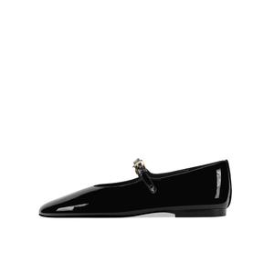 Shesrim Туфли Мэри Джейн на плоской подошве, черные женские