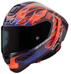 Шлем Supertech R10 Carbon Jorge Martin Flyte LE Alpinestars, фиолетовый/красный