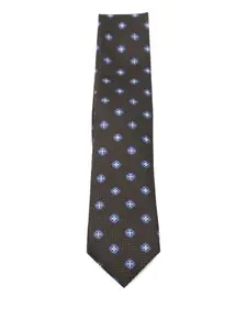 Галстук с цветочным узором Zegna, коричневый