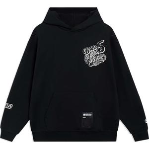 Толстовка Li-Ning с капюшоном, мужская, черная, умеренная посадка, Regular