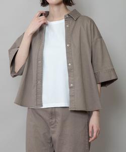 Рубашка с коротким рукавом из пыльного денима