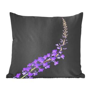MuchoWow Lavender - Одинарная фиолетовая лаванда на черном фоне - 40x40 см - Чехлы на диванные подушки - без наполнителя