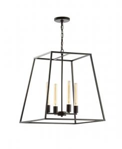 Подвесной светодиодный светильник Hutson AngLED с четырьмя плафонами в современном стиле Jonathan Y, черный