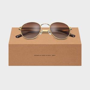 SIROKO Круглые солнцезащитные очки Camden Brown из нержавеющей стали для мужчин и женщин.