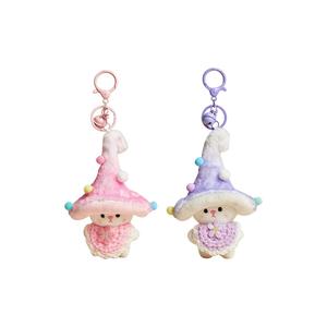 Милый плюшевый кулон эльфы-грибы с радугой высота 12см MENGMENGBUNNY, фиолетовый