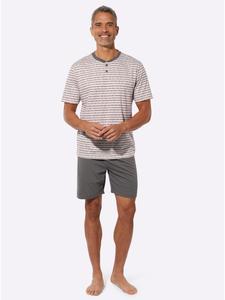 Sieh an! Короткие шорты в полоску антрацитово-вишневого цвета