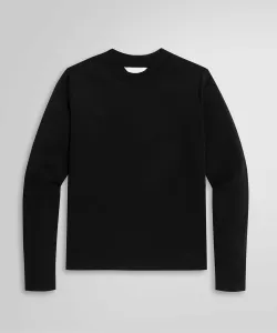 Хлопковая гладкая футболка с круглым вырезом и длинными рукавами Brooks Brothers, цвет Black