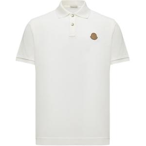 Поло с коротким рукавом и нашивкой с логотипом Moncler, белый