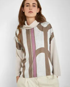 Женская футболка с принтом и высоким воротом Trucco, естественный