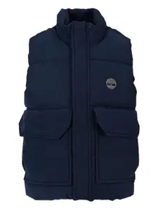 Стеганый жилет с карманами-клапанами Timberland Kids, синий