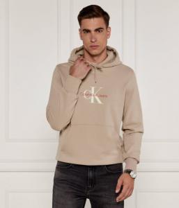 Толстовка мужская Calvin Klein Jeans с логотипом и капюшоном, бежевый