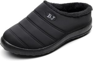 Зимние ботинки INEELUYI для мужчин и женщин, с утеплителем и меховой подкладкой, на скользкую погоду, водонепроницаемые, для снега, на шнуровке и без застежек, S Black