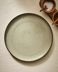 Фарфоровая обеденная тарелка с ободком под старину Zara Home, зеленый