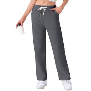 Женские домашние брюки, длинные, прямые, с эластичным поясом на шнурке, с карманом, для сна, спорта, пижамы, ночной одежды. Inspire Chic, Deep Gray