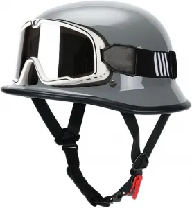 Реактивный шлем, ретро-шлем-полуоболочка, мотоциклетный шлем с очками, одобрен ECEDOT, защитная шапочка, шлем-полуоболочка для скутера, реактивный шлем, ретро-шлемы, защитные шлемы для мужчин и женщин LPXPLP, 5