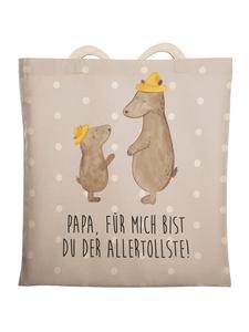 Шоппер Mr. & Mrs. Panda Einkaufstasche Bären mit Hut mit Spruch, цвет Grau Pastell