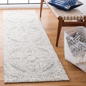 Ковер-дорожка SAFAVIEH, 69 x 244 см, Metro Collection, Natural & Light Grey, ручная работа из шерсти, идеально для помещений с высокой проходимостью в гостиной, спальне (MET802F)